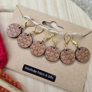 Asian Stitch Markers Set of 6 Knitting Crochet Needle Marker Charm Friendship Earrings Knittok Crochettok Progress Keepers Leverback Clasp