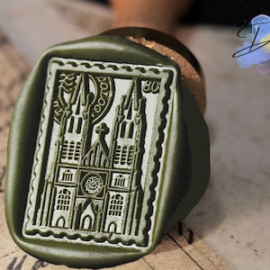 Tampon de cire pour la cathédrale de Cologne - Sceau d'architecture gothique pour faire-part de mariage, décoration d'enveloppe, emballage cadeau, tenue d'un journal