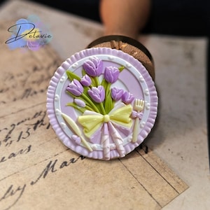 Tulpe Wachs-Siegelstempel – eleganter Blumenstempel für Hochzeitseinladungen, Journaling, Geschenkverpackung (30 mm)