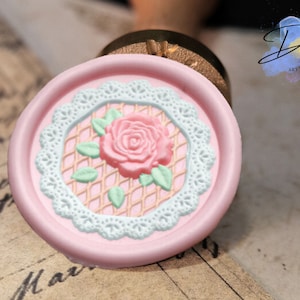 Timbri per sigillo in ceralacca rosa - decorazione per congedo nuziale/timbro per sigillo busta/decorazione per incartamento regalo/kit per sigillo in ceralacca