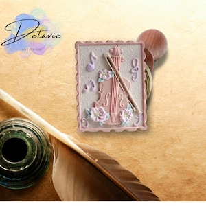 Sello de lacre de violín: sello de música clásica para invitaciones, diarios y envoltura de regalos (30 mm)