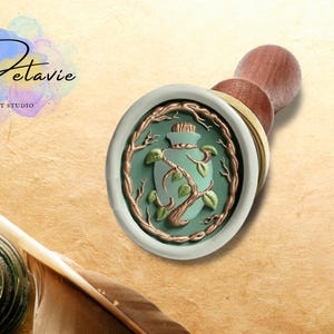 Forest Aura Wachssiegel Stempel – Botanische Parfümflasche mit Ranken, Cottagecore Siegel für Naturliebhaber & Journaling