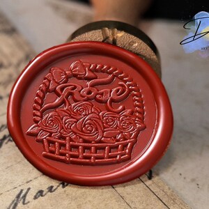 Rosenkorb Wachssiegel Stempel – Vintage Hochzeitsumschlag Siegel, Geschenkverpackung, Einladung Dekoration, Wax Siegel Set