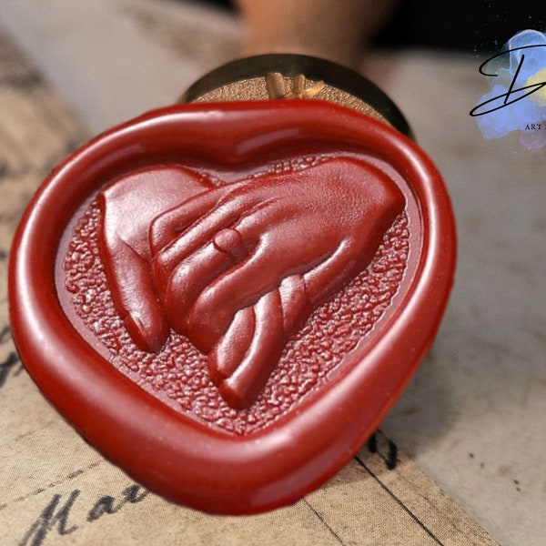 Holding Hands wax seal stamps - wedding leave decoration/envelope seal stamp/ gift wrapping decoration/wax seal kit