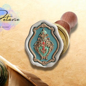 Verzauberte Blüte Stempel Siegel – Vintage Parfümflasche mit Rosen, romantischer Blumenstempel für Einladungen & Journaling