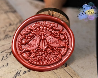 Lovebirds Wax Seal Stamp – Wedding Invitation Seal, Romantic Gift Wrap, Envelope Stamp, Wax Seal Kit