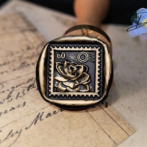 Lotus lakzegelstempel – zegel bruiloft envelop, bloemen lakstempel, cadeauverpakking, journaling, botanische lakzegelkit