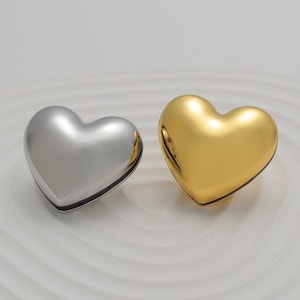 Metal Heart French-Style Gold & Silver Buttons – 5 Pcs (25mm / 0.98&quot;) – Elegant for Coats, Jackets, Pants