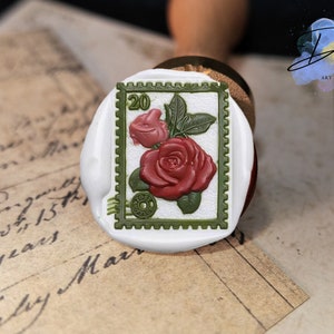 Rose Wachs-Siegel Stempel – romantisches Siegel zur Hochzeit, Umschlag Dekoration, Geschenkverpackung, Wax Stamp Kit