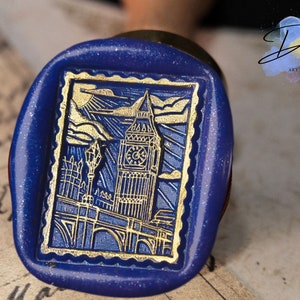 Timbri con sigillo di cera Thames Riverside - decorazione per congedo di nozze/timbro sigillo per busta/decorazione confezione regalo/kit sigillo di cera
