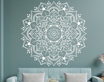 White Mandala Wall Art Sticker, Home Decor (30x30in)