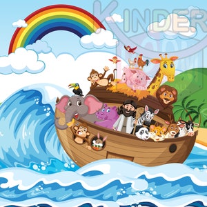 Noah&#39;s Ark clipart Bible story Digital Download PNG