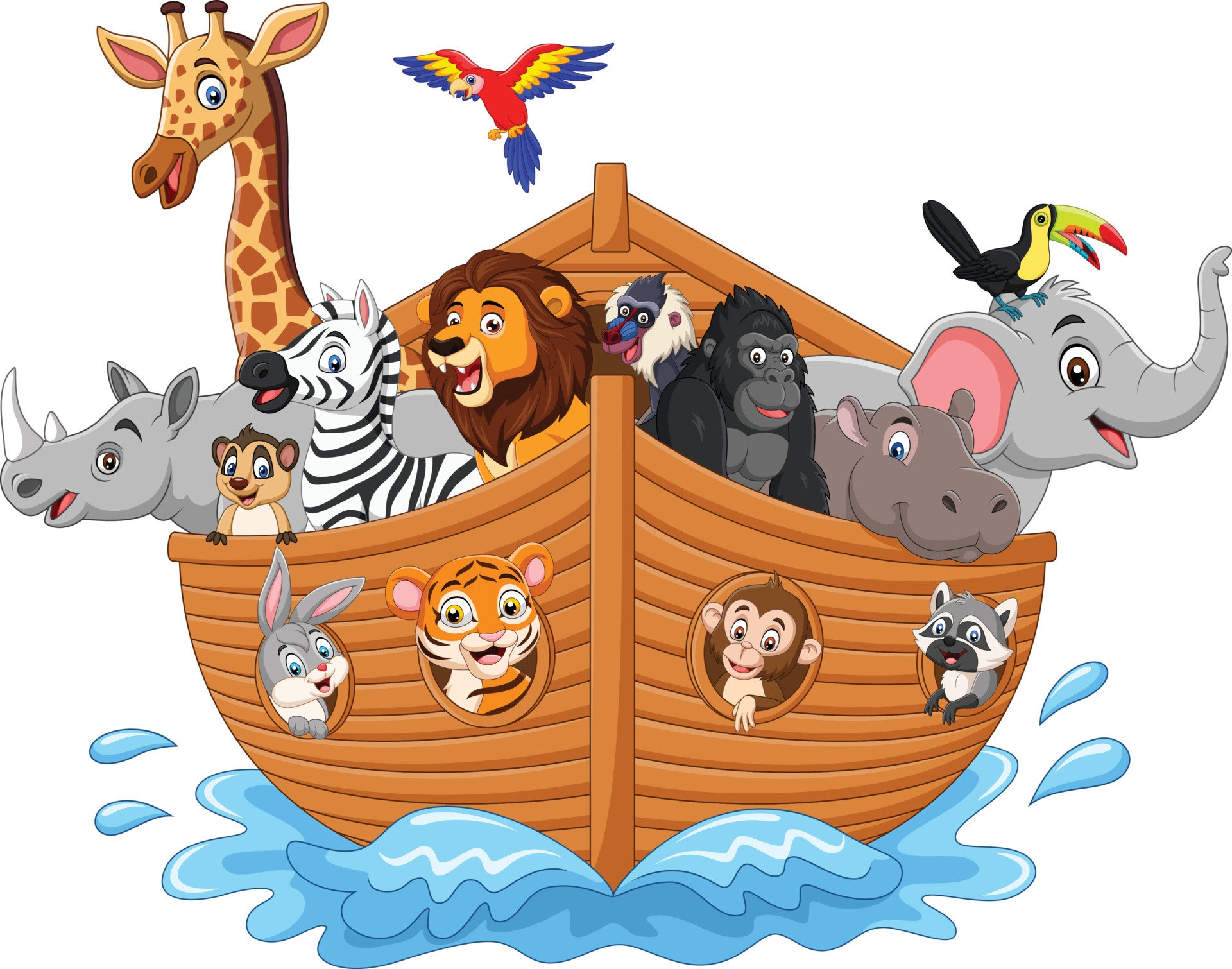 Noah's Ark Clipart , Boat With Animals, Digital Download PNG, Whimsical ...