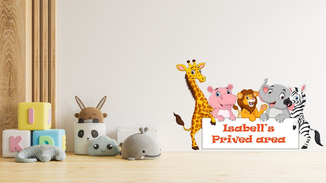 Safari Animals Custom Names Wall Decal by Kinderroom Etsy
