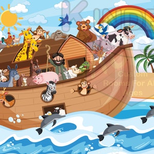Noah&#39;s Ark clipart , Bible story Digital Download PNG