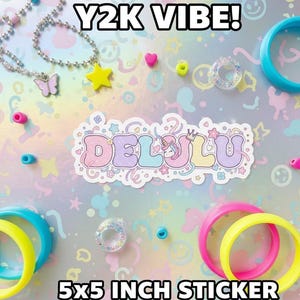 Delulu Sticker – Kawaii Pastel Aesthetic Vinyl Sticker (5x5) - Kawaii Sticker - Delulu - Girly Sticker for Water bottles - Laptop Sticker