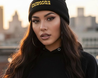 Chingona Embroidered Beanie – Latina Empowerment Knit Hat