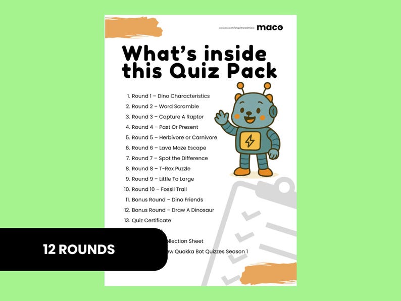 Dinosaur Quiz | Kids Quiz | Printable Dinosaur Activity Pack | Quokka ...