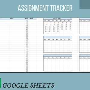 GOOGLE SHEETS Assignment Tracker - Etsy