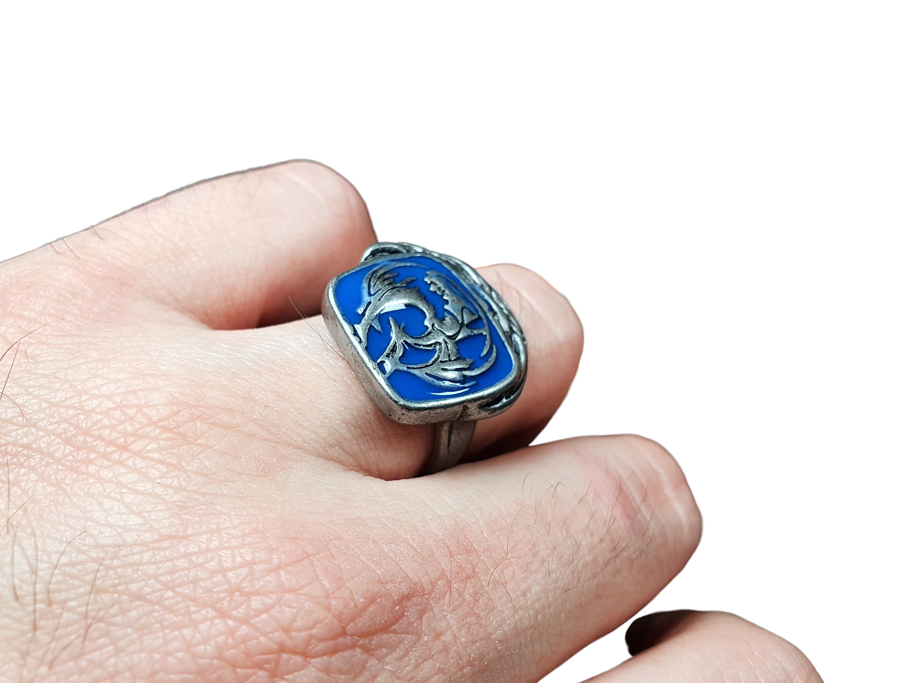 Dark Souls Ring Blue Tearstone Ring / Knight's Ring / Bellowing Dragoncrest  Ring / Young Dragon Ring / Video Game Antique Ring for Him - Etsy