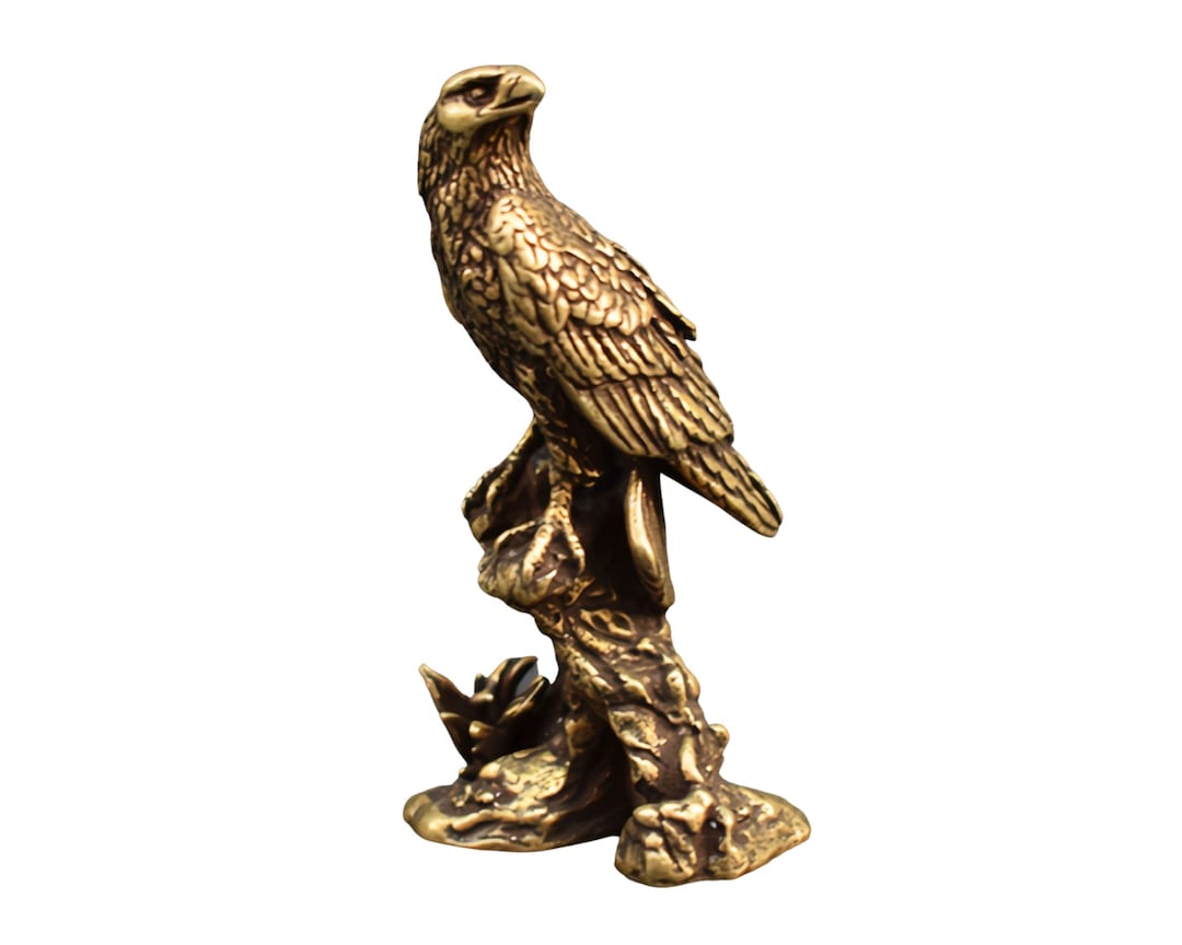 Golden Eagle Metal Miniature Figure Copper Eagle Animal Figurine