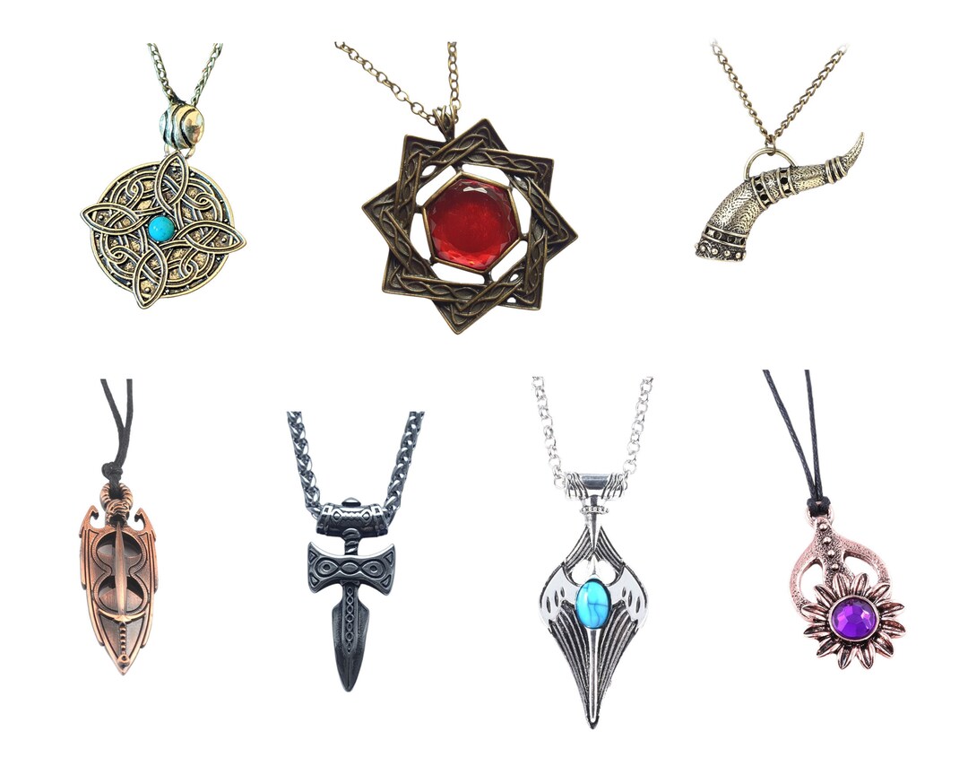 Amulets of the Nine Divines Skyrim Necklace Akatosh Arkay Etsy Australia