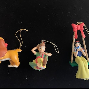 Walt Disney Peter Pan, Lady & Snow White Christmas Ornaments Set of 3 by Grolier