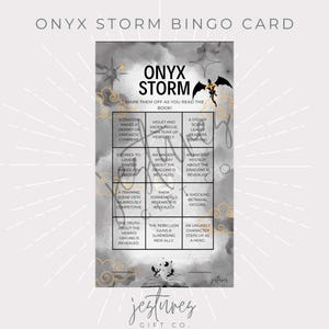 Onyx Storm Reading Bingo Card | Fantasy Book Tracker | Reader&#39;s Bingo Game