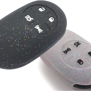 Etui Key Case Fits For Fiat 500e Electric 2022 2023 2024 2025 UK AUS Europe New 2025 500e USA  (Glitter Black , Glitter Transparent White)