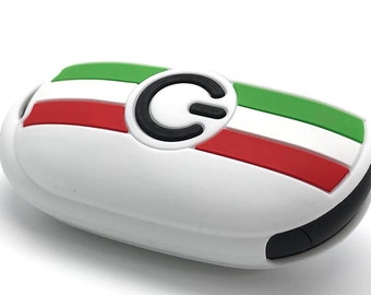 Étui à clés pour Fiat 500e : Étui en silicone représentant le drapeau de l'Italie