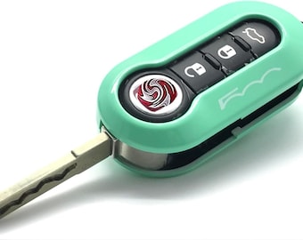 Housse pour porte-clés Fiat 500 Abarth Grande Punto Linea : coque de protection brillante - vert menthe