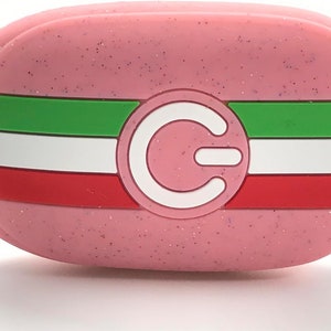 Etui Key Silicone Italy Flag Key Fob Fits For Fiat 500e Electric 2022 2023 2024 (Pink Glitter Italy Flag)