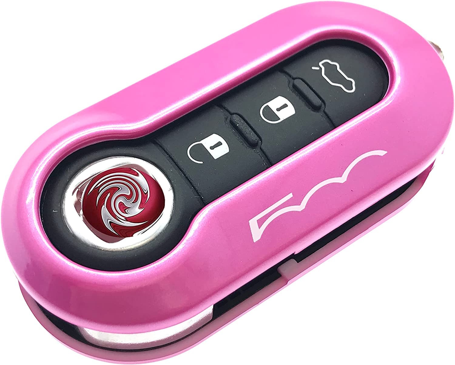 Fiat Schlüssel Hülle Neon Pink (Herzen) 