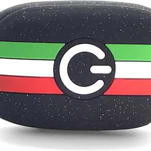 Etui Key Silicone Key Fob Fits For Fiat 500e Electric 2021 2022 2023 2024 2025 Europe UK AUS USA All world (Black Glitter Italy Flag)