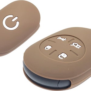 Etui Silicone Key Case Protective Cover Compatible With Fiat 500e Electric 2022 2023 (BROWN)