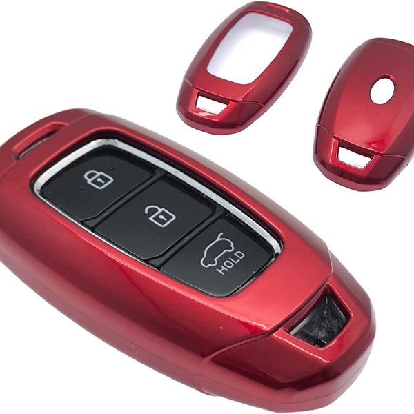 Étui à clés brillant Etui pour Hyundai Santa Fe Venue Genesis Equus Azera Tucson IX45 Elantra GRANDEUR IG 3 boutons sans clé