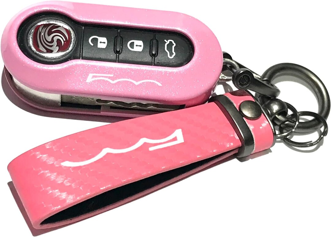 Glitter Pink Fiat 3-button Key Fob Case + Leather Key Ring - Etsy