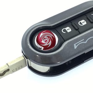 Etui Gloss Schlüsseletui Für FIAT 500C 500 500L Abarth Grande Brava PANDA STILO LINEA Dolcevita 3 Taste (Grau)