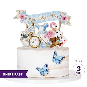 Alice in ONEderland Cake Topper: Custom Wonderland Party Decoration
