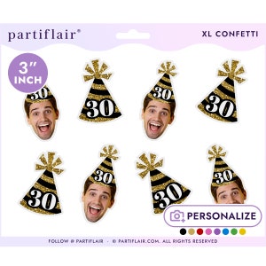 Custom Photo Face Confetti: 30th Birthday Party Decorations