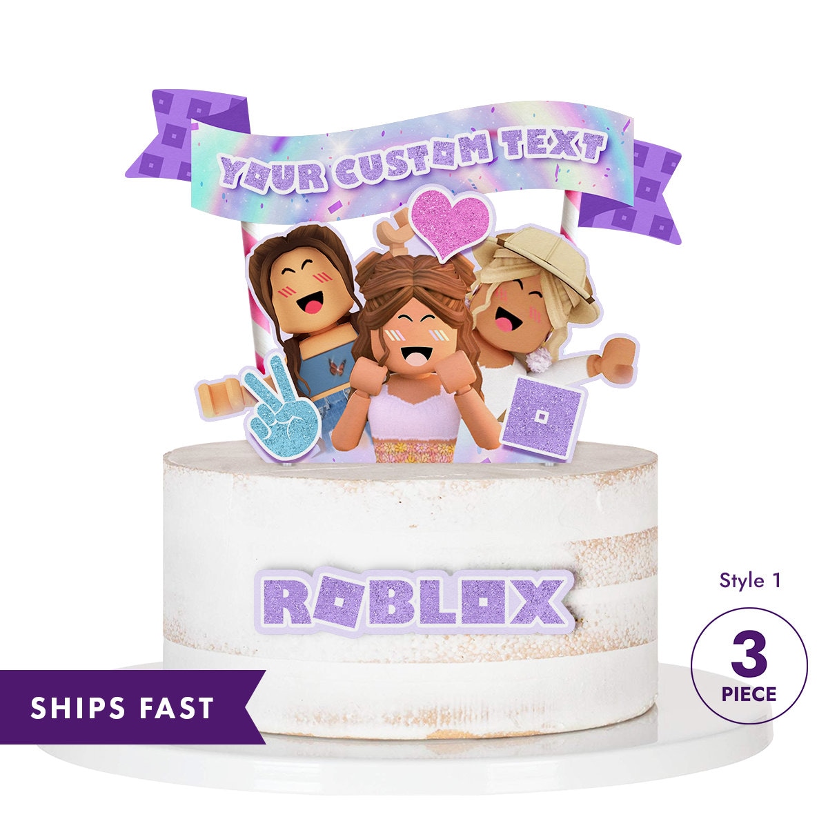 ROBLOX Girls Roblox Girls Cake Topper Roblox pink cake -  Portugal