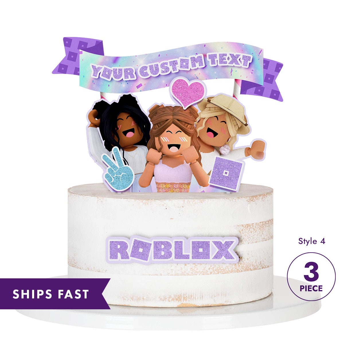 ROBLOX Girls Roblox Girls Cake Topper Roblox pink cake -  Portugal