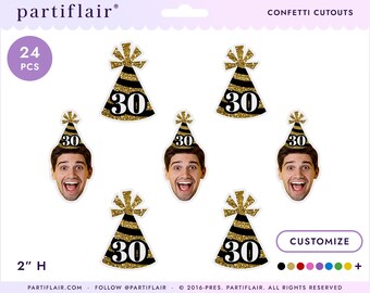 Custom Face Birthday Party Decorations: Photo Confetti & Banner