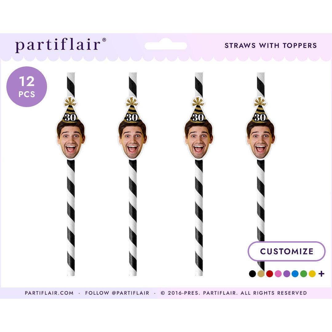 Custom Face Straws: Personalized Birthday Party Decorations - Etsy