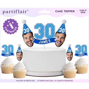 Personalized Face Cake Toppers: Custom Photo Party Decorations