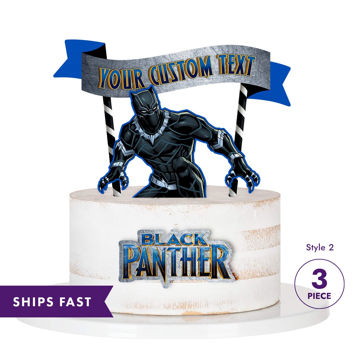 Marvel Black Panther T'Challa Customizable Edible Cake Topper Image AB – A  Birthday Place