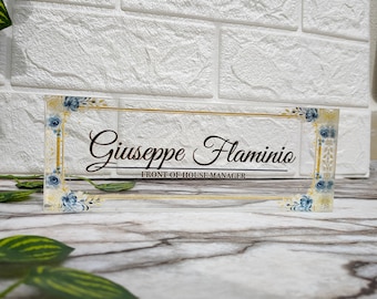 Personalized Flower Name Plate for Desk - Desk Plaque - Custom Name Sign - Professional Gift for Graduation, Promotion, New Job