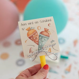 Invitation à la scolarisation avec trompette de fête - personnalisée à partir de 3 pièces