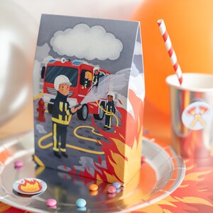 Borse da festa dei vigili del fuoco per i compleanni dei bambini - compleanno dei vigili del fuoco, borse da festa dei vigili del fuoco, buste di carta dei vigili del fuoco