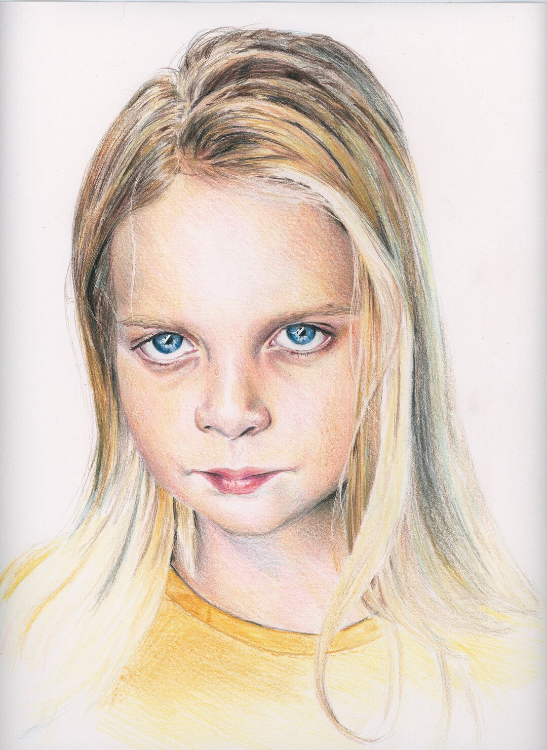 Color Pencil Portrait/ Commission Work/ Drawing/ Wall Art/ Portrait Etsy